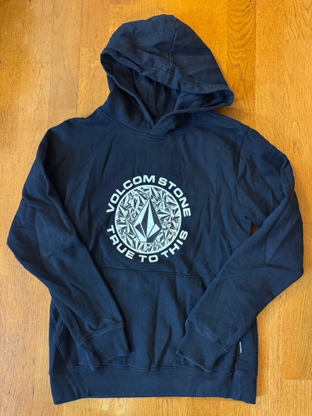 Volcom True to This Navy Graphic Pullover Hoodie Boys L 12Y